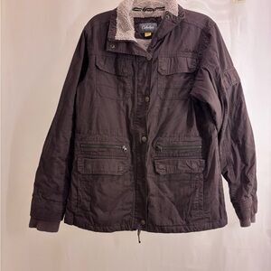 Cabela's Brown Utility Jacket with Sherpa Collar